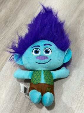 DreamWorks Trolls Branch Plush 8” Stuffed Toy Purple Hair Movie Character